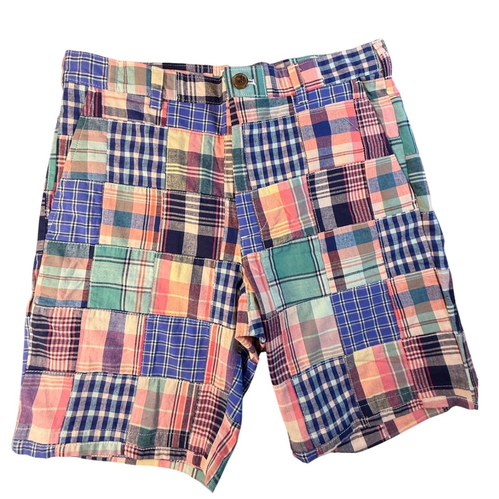Club Room Mens Patchwork Plaid Shorts 30 Casual Summer Vacation Preppy Resort